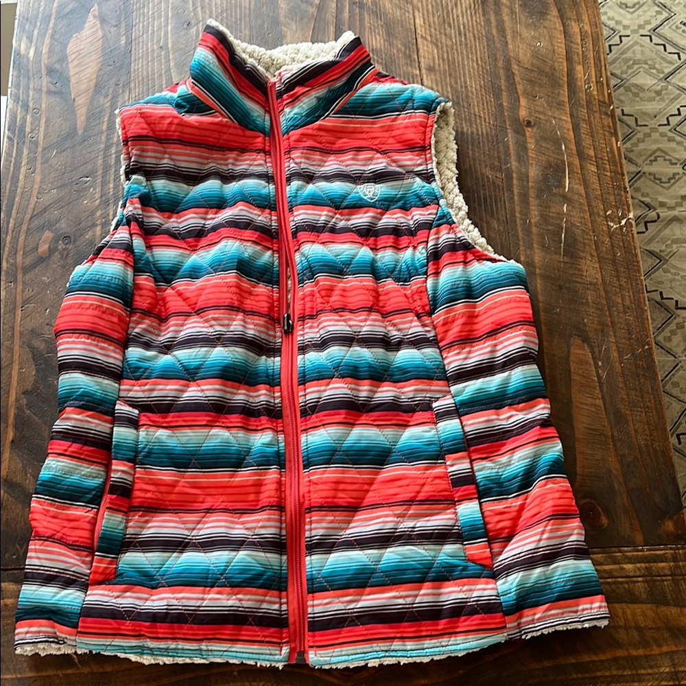Ariat Serape Print Quilted Vest-Reversible